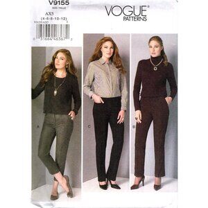 Vogue V9155 Misses or Petite 4 to 12 Pants Uncut Sewing Pattern